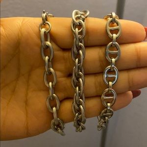 3 Silver bracelets